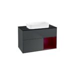 Bild von Villeroy und Boch Finion Waschtischunterschrank F662HBHG 100×60,3×50,1cm, Regal rechts Peony, Midnight Blue Matt Lacquer