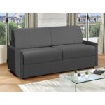 Bild von Unique Vierzits express bedbank van stof CALIFE – Grijs – Slaap afmeting 160  cm – matras 22 cm
